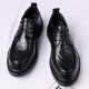 Zapatos de cuero portuleso para hombres de negocios británicos para hombres zapatos casuales de negocios de manera baja con planta gruesa zapatos formales zapatos de boda 9929 negro 42