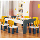 PAI Lehu Tabla de componentes de construcción infantiles, partícula grande, niño, niña, conjunto de rompecabezas de bebé, mesa de juguete de madera de gran tamaño multifuncional, 106 mesa + 2 sillas + aparcamiento deslizante + 700 tamaño