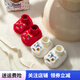 倍克贝2024新年款宝宝满月百天周岁袜鞋婴儿加厚棉鞋套加绒鞋子软底袜鞋 红底白色醒狮头 12码鞋内长11厘米