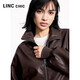 Jin Yujies neuer Frühling 2025 Bubble-Sensing-Proteinleder Kurzjacke für Frauen kurzer Revers Lose Jacke S251JK032y