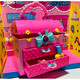 
One-word Pink rabbit Pink rabbit Children's house play toys makeup box set Girl simulated jewelry box 2 children 3 princess gift 37001 Pink rabbit makeup box set