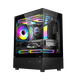 EVESKY 玄武MINI 无立柱海景房机箱 M-ATX主板/270°广角玻璃侧透 240水冷游戏电脑主机箱 支持4090显卡 玄武MINI-黑色+3个暮光炫彩风扇