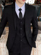 Playboy Casual Anzug Anzug Herrengeschäft formelle Jacke Neuer Hochzeitskleid Professioneller Anzug Männer Schwarz [Anzug + Hemd + Hose] 3xl 3xl Empfehlung [161-175jin [Jin gleich 0,5 kg]]