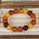 OUCERNY beeswax bracelet natural amber raw stone flower amber southern red agate blood amber multi-treasure bracelet as a gift for my wife and mother