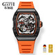 Mark Huafei Watch Herren Wine Fass Typ Vollautomatisch Business Mechanical Watch wasserdichte Leuchtbeobachtung BG9901-A1 Blau