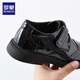 Romon boys' leather shoes black soft sole British style student performance shoes children's performance big children's suit shoes black 33