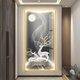 轻奢led带灯入户玄关装饰画简约现代挂画壁画走廊过道感大气 KX-3271 60*120