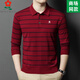 
MONTAGUT men's wool long-sleeved T-shirt men's striped sweater autumn middle-aged daddy's lapel polo shirt 5012-Narrow blue clip khaki M 165 suitable for 100-115Jin [Jin equals 0.5 kg]