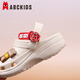 ABC Kinder Kinderschuhe Summer Männer und Mädchen Sandalen weiche Sohle-Loch-Schuhe Kapibala Beach Schuhe 8597 Beige 30-31