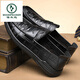Woodpecker 2025 summer new men's shoes one-foot leather shoes men's soft-soled lazy shoes men's casual shoes internet celebrity beans shoes men 826 black [Holved foot cover] 38