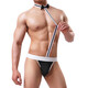 Cupidcat Sex sous-vêtements gay brevet cuir cache-creux creux imitation cuir en cuir noir patent limot en cuir