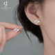 Jiuvia pure silver S999 four-leaf clover earrings for women pure silver earrings and earrings high-end 2025 new birthday gifts for girlfriend S999 pure silver earrings gift box