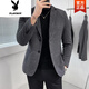Playboy (Playboy) Trendy Herbst- und Winterwollanzug Herrenjacke Kurzkoreanische Version von Qualität Slim Casual Anzug Hals Wollmantel Männer x829 Doppelbruster Anzug Brown S [hochwertiges vielseitig