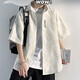 American Ice Seide kurzärmeliges Hemd Herren Sommer dünne trendige Marke Trendy Lose halbärmelige Kleidung Japanische Herrenhemd Jacke weiß 251 3xl