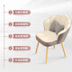 Yuelaiju Makeup Chair Home Room Backrest Simple Henna Petal Stool Light Luxury High-end Girls Bedroom Dressing Table Chair Non-Swivel Sponge Cushion Beiwhite-Metal Legs