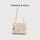 CHARLIE&KELLI CK品牌轻奢包包女包2025新款翻盖流浪包女士单肩斜挎包 贝壳白