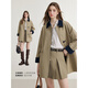 
KBNE Bane style khaki windbreaker jacket for women mid-length small coat spring and autumn new temperament coat Khaki L