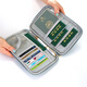 Multifunktionales ID-Paket Passclip-ID-Speicherpaket Air Ticket Clip Travel Storage Bag Card Paket Blau und Grau klein klein