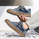Xiluochi Canvas-Schuhe für Männer im Frühling und Sommer Neue Flat-Soled-Kee-resistente Sportschuhe Vielseitige Nischendesign Trendy Casual Schuhe für Männer grau und blau 42