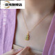 Tanhai Hetian Jade Pendant Women's Gourd Jade Necklace S925 Sterling Silver Gold Inlaid Jade Green White Jade Pendant Clavicle Chain Sapphire Style