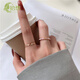Shixiang Light Luxury Ring Exquisite and High-end Large Size Women's Fat MM Micro-Inlaid Pink Shell European and American Fat People's Thick Finger Index Finger Ring Gold Color Pink Shell Model US Size 9