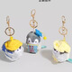 Danqin Cute Penguin Doll School Bag Pendant Keychain Chain Cartoon Couple Student Plush Doll Boys and Girls Gift Blue School Bag Penguin