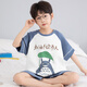 Taiyi Real Boy Pyjamas Sommer kurzärmelig mittelgroße Kinder-Kinder-Teenager 2025 Neue Baumwollkleidung für Kinder [100% reine Baumwolle] YM-694 Nezha 140 [16 Größen] Empfohlene Höhe 133-143 cm