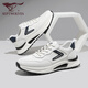 Sept Wolves Chaussures masculines pour les chaussures décontractées en cuir d'été pour des baskets de haute hauteur à semelle épaisse pour hommes à la mode et polyvalentes chaussures de voyage respirantes blanc / bleu 1049 41