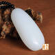 DL 1998 Fat Dong Lai quality Hetian jade raw stone handle piece beige jade Afghan jade white jade jade handle piece men's crafts topaz model 76*35mm