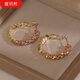 Jinshitong Old Phoenix Gold Store gebrochen silberte rote Diamant -Spleißkreis Ohrringe sinnliche Ohrringe 2024 Neues einzigartiges Temperament gebrochene silberne Ohrringe