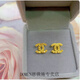 DOMEN Old Phoenix Gold Store Gold Imitation Foot Gold Earrings Imitation Gold Women's Fashion Versatile Earrings Women's Versatile Couple Ruyi Knot Earrings