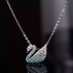 GIOIO Swarovski zirconium large and small color swan necklace for women Swarovski champagne gold elegant swan crystal pendant same style gradient blue