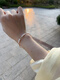 Fujiu 18k gold natural freshwater ak nucleated pearl real gold elastic bracelet light luxury niche baby pearl bracelet 4-5mm
