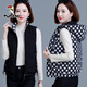 Woodpecker reversible women's down cotton vest 2024 new vest outer wear middle-aged and small autumn and winter vest for women pickle yellow XL recommended weight 115-130Jin Jin equals 0.5 kg