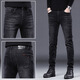 Muzhi Hong Kong trendy European high-end smoke gray jeans men's spring and summer slim feet trendy casual and versatile trousers black 1048 33