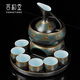 Yanhetang Chinese-style liquor wine set, high-end exquisite ceramic wine cup, household wine warmer, gift for elders and leaders, ancient wine set (style 1)
