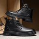 Huilijun Huizhou Martin Boots Men's 2025 Spring British Style Retro Workwear Boots Trendy et polyvalent pour hommes épais Solemn Mid-Top Boots Brows 39