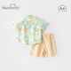 
Happy little bear baby short-sleeved suit boy summer half-sleeved clothes baby summer shirt 2025 new boy trendy suit