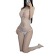 Night fun YEQU sex underwear for women tempting lace hollow sexy jumpsuit thin lace perspective hanging all 9207
