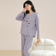 Yalu Pajamas Women's Pure Cotton 2025 New Internet Celebrity Pajamas Women's Spring and Autumn Large Size Long Sleeve Cute Home Clothes Set NSWR-01N9904 L Recommended 100-120 Jin Jin equals 0.5 kg