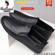 
Camel middle-aged and elderly men's shoes for men in Western Regions, one foot, business casual shoes, soft sole non-slip leather shoes, dad's shoes, driving shoes, 677 black - Camel official brand official website flagship 38