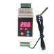 Rail-type thermostat thermostat digital display adjustable temperature controller cold and warm dual-purpose heating and cooling solar power supply 220V + 2-way relay output