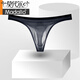 Modal underwear men's ice silk transparent seamless low-waisted thong sexy breathable single sexy T-pants briefs black-gray 2XL