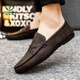 Holzspecker Britisch im britischen Stil Arbeit Soft Sohle wasserdichte lässige braune leichte leichte Jungen Liebenswerte Bohnenschuhe Herrenschuhe Geschäft D829 Black 43