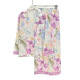 Pajamas de Yamulan para mujeres en otoño seda de seda de seda larga conjunto de dos piezas de dos piezas de revestimiento de ropa floral dulce y floral