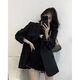 LeCali blazer for men and women Korean style loose small suit spring and autumn small man interview defense commuting work long-sleeved top Korean blazer black L 120Jin Jin is equal to 0.5 kg within