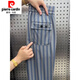Pierre cardin ice silk vertical striped casual pants men's summer thin quick-drying small feet trousers fashionable printed versatile harem pants gray 29