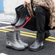 JCZS Bottes de pluie allemandes pour hommes non glissés pour l'usure pour les hommes imperméables et à la mode des chaussures d'eau du tube moyen 2025 Nouvelles chaussures en caoutchouc importées en été noir plus étanche (taille standard) 42