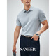 SANHEER【意式绅士】120S长绒棉透气挑孔工艺 夏季翻领短袖T恤衫 DAT983 豆沙绿 L /50