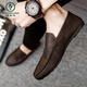 Holzspecker Britisch im britischen Stil Arbeit Soft Sohle wasserdichte lässige braune leichte leichte Jungen Liebenswerte Bohnenschuhe Herrenschuhe Geschäft D829 Black 43
